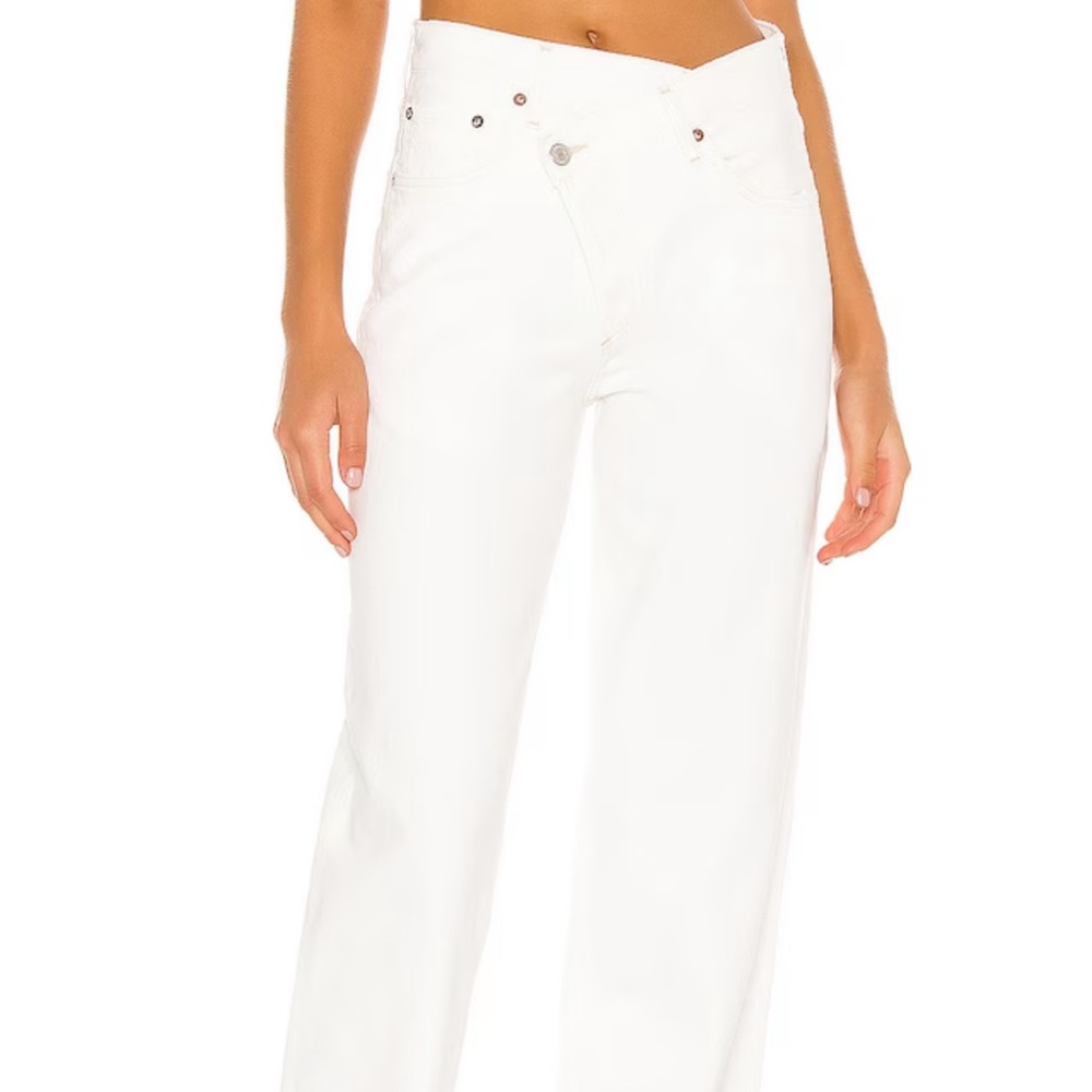AGOLDE criss cross white denim jeans brand new